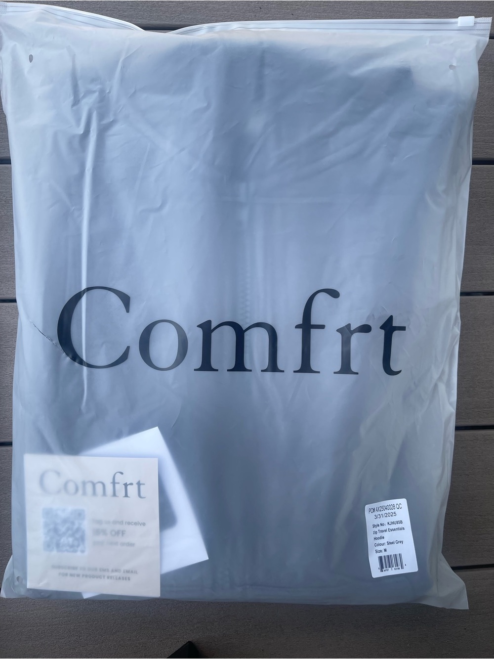 Comfrt Zip Travel Essentials Hoodie steel Grey Unisex - Picture 4 of 6